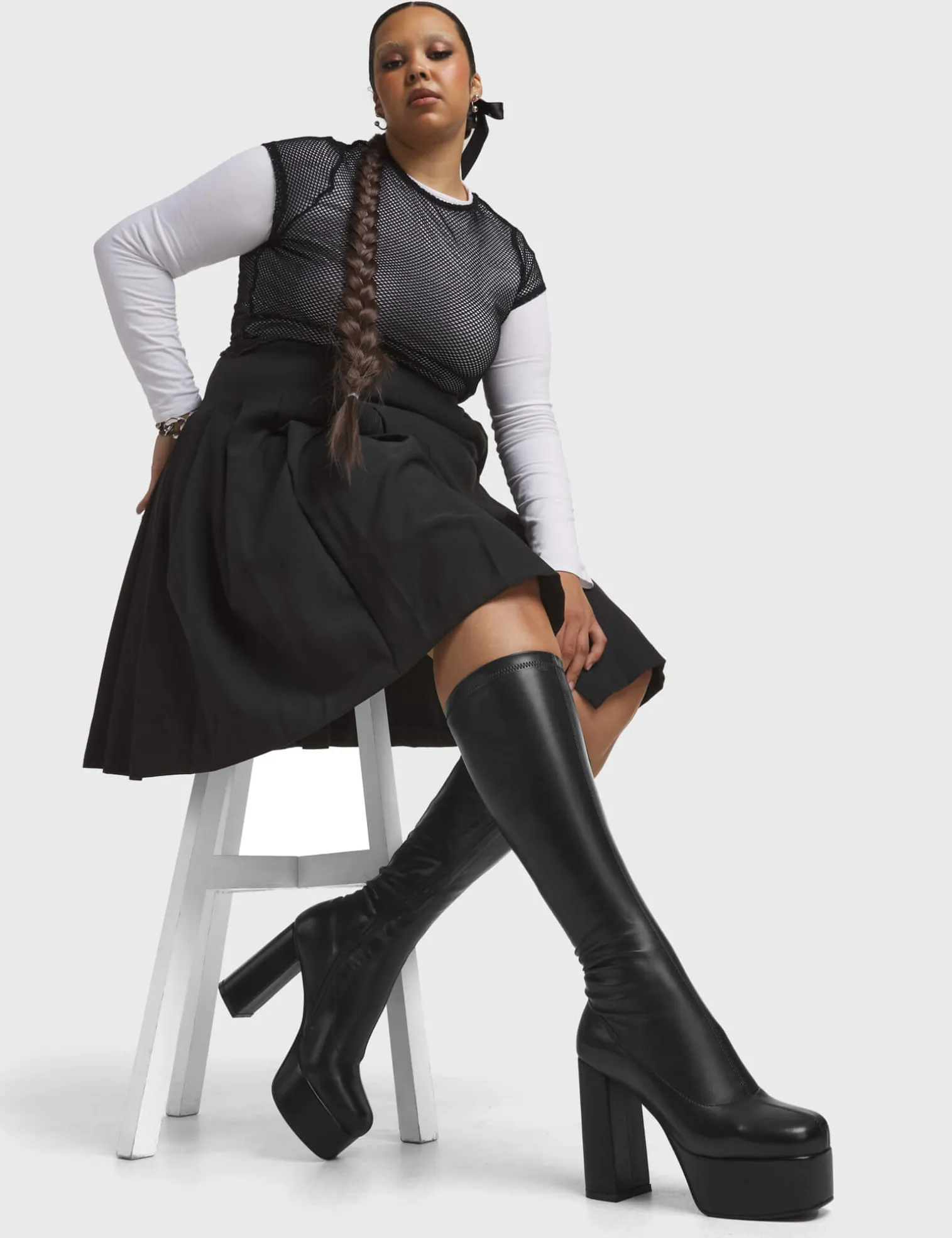 whatta_showdown_super_str_2.webp Lamoda Wide Calf | Super Stretch^Whatta Showdown Super Stretch Platform Knee High Boots