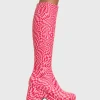 Lamoda Colourful | Pink^Willpower Platform Knee High Boots