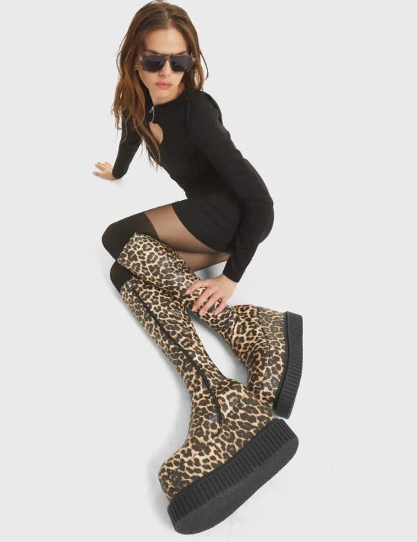 Lamoda Animal | Creepers^You're Wild Chunky Platform Creeper Knee High Boots