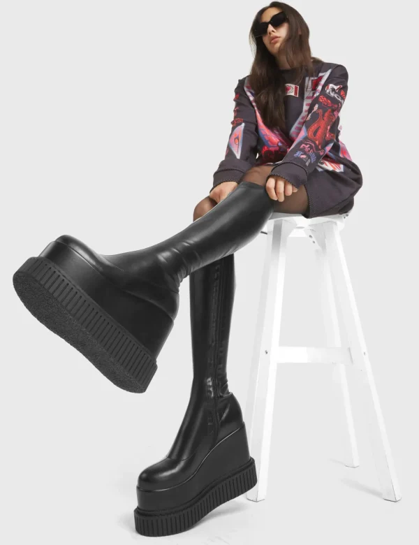 Lamoda Creepers | Creepers Boots^You're Wild Chunky Platform Creeper Knee High Boots