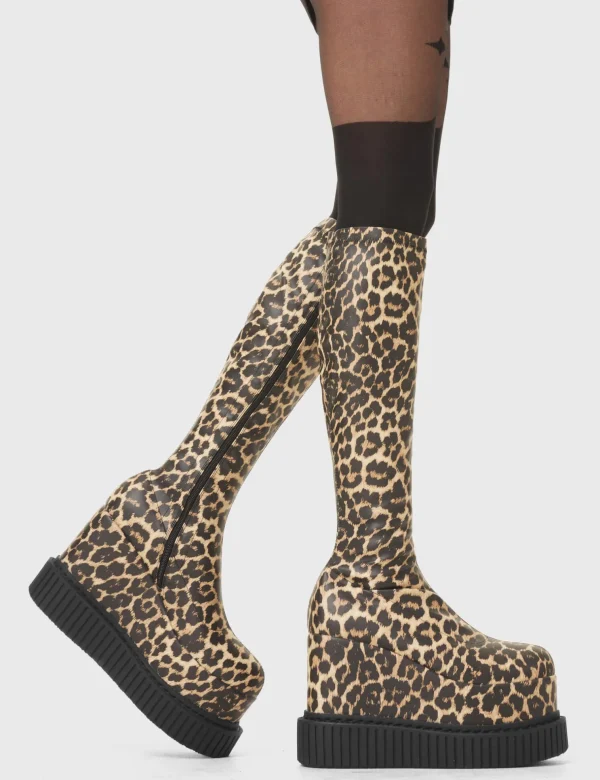 Lamoda Animal | Creepers^You're Wild Chunky Platform Creeper Knee High Boots